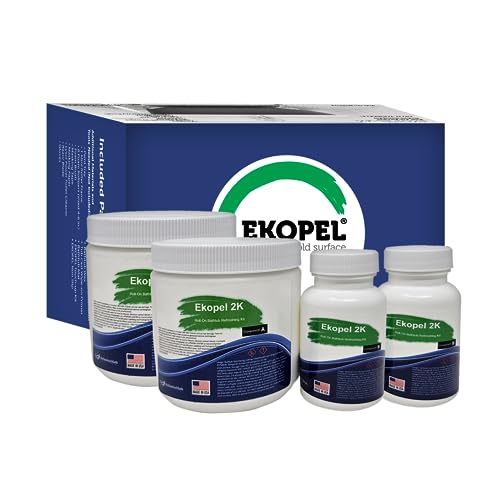 Ekopel Bathtub Roll On Refinishing Kit - Made in The USA - Odorless Non Toxic Tub and Tile Reglazing - Most Durable Never Peel Tub Paint Coating - 20X Thicker Than All Other Refinishing Kits - Gloss White